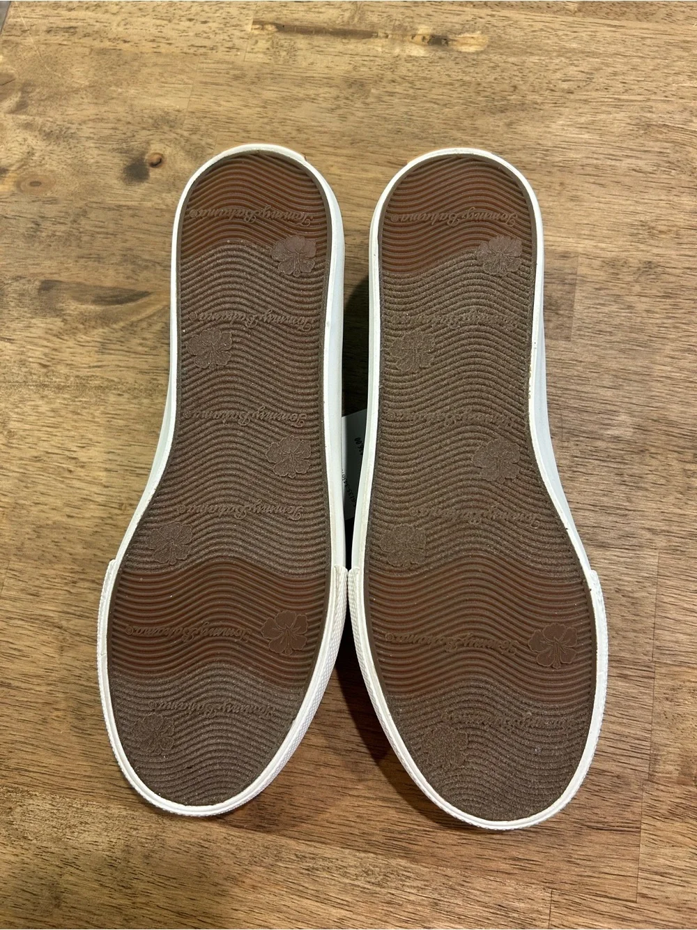 Tommy Bahama Black Knit Espadrille Slip-Ons with Tan Accents